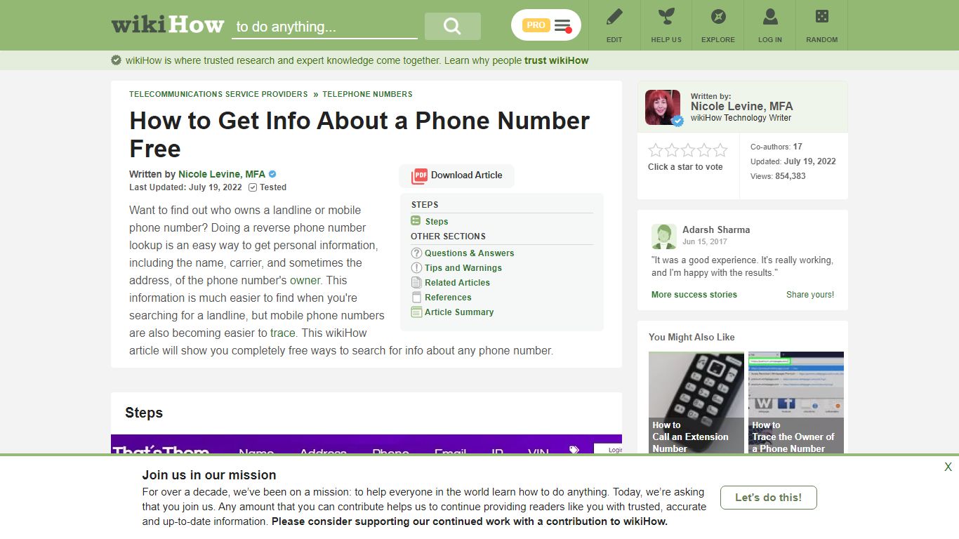 How to Get Info About a Phone Number Free: 5 Steps (with ... - wikiHow